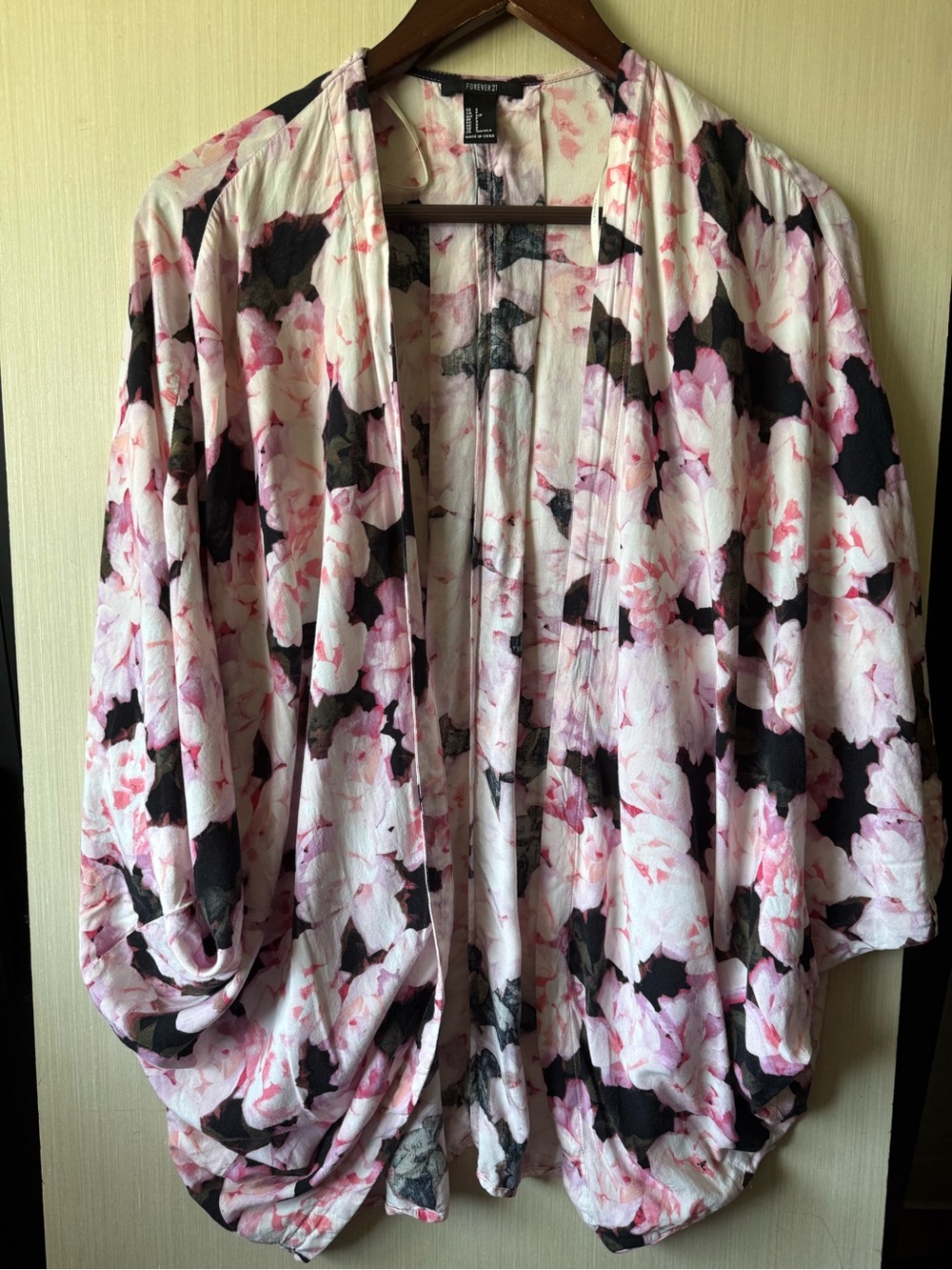 Forever 21 Pink and Black Tie-Dye Top